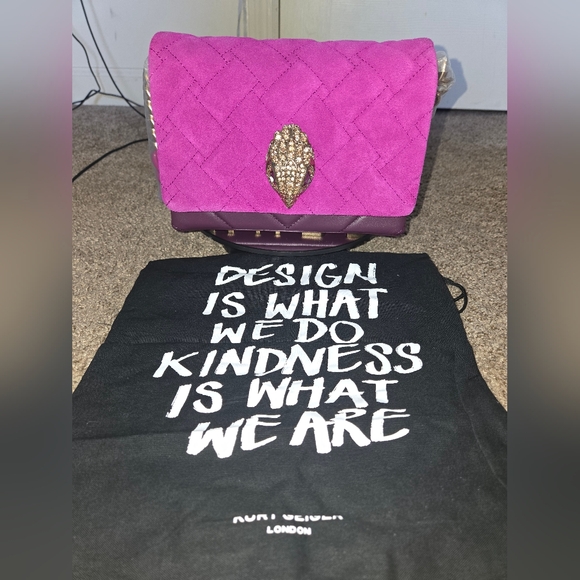 NWT Kurt Geiger Mini Kensington Quilted Suede Crossbody Bag - Picture 5 of 14